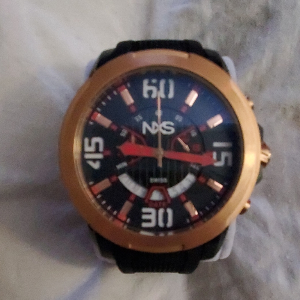 NXS Geiger Swiss Chronograph Men's Watch 22 mm Sil